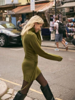 Juno Olive Wool-Blend Roll Neck Mini Dress 13 Juno Olive Wool-Blend Roll Neck Mini Dress -Kitri Studio JUNO OLIVE LOOKBOOK 2
