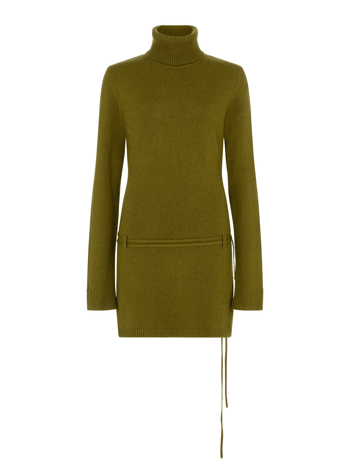 Juno Olive Wool-Blend Roll Neck Mini Dress 10 Juno Olive Wool-Blend Roll Neck Mini Dress - Image 10