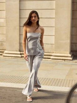 Katherine Grey Pinstripe Strapless Top 13 Katherine Grey Pinstripe Strapless Top -Kitri Studio KATHERINE GREY PINSTRIPE EDITH GREY LOOKBOOK 2