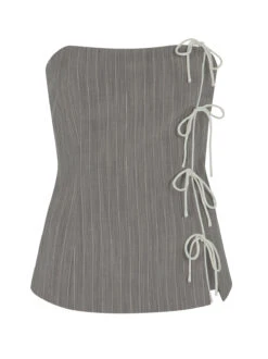 Katherine Grey Pinstripe Strapless Top 21 Katherine Grey Pinstripe Strapless Top -Kitri Studio KATHERINE GREY PINSTRIPE MANNEQUIN