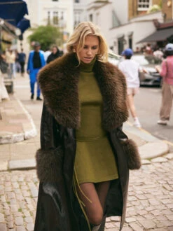 Lara Dark Chocolate Vinyl Coat 13 Lara Dark Chocolate Vinyl Coat -Kitri Studio LARA BROWN JUNO OLIVE LOOKBOOK 2