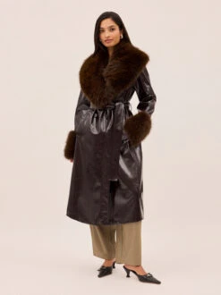 Lara Dark Chocolate Vinyl Coat 14 Lara Dark Chocolate Vinyl Coat -Kitri Studio LARA CHOCOLATE ECOM 05