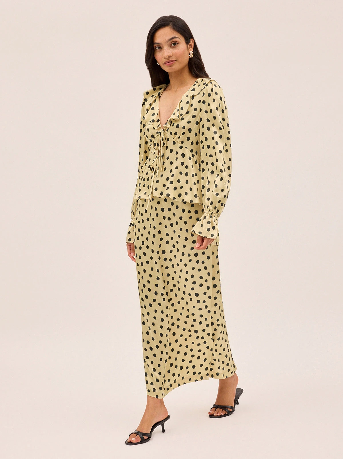 Laurel Butter Polka Dot Satin Skirt 4 Laurel Butter Polka Dot Satin Skirt - Image 4