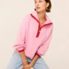 Lorna Pink Alpaca Blend Zip Collar Sweater