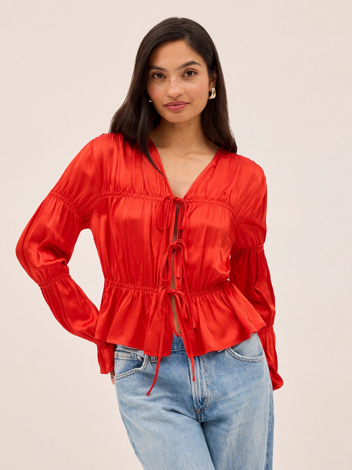 Maia Red Satin Top 2 Maia Red Satin Top - Image 2