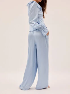 Margaret Powder Blue Satin Trousers -Kitri Studio MARGARET POWDER BLUE ECOM 01