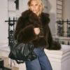Noor Dark Chocolate Faux Fur Jacket