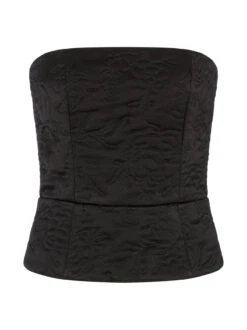 Petra Black Quilted Satin Bandeau Top -Kitri Studio PETRA BLACK MANNEQUIN