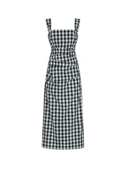 Rita Gingham Linen Blend Dress 14 Rita Gingham Linen Blend Dress -Kitri Studio RITABLACKGINGHAM