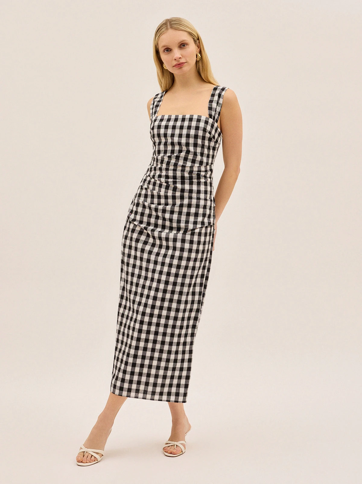 Rita Gingham Linen Blend Dress 3 Rita Gingham Linen Blend Dress - Image 3