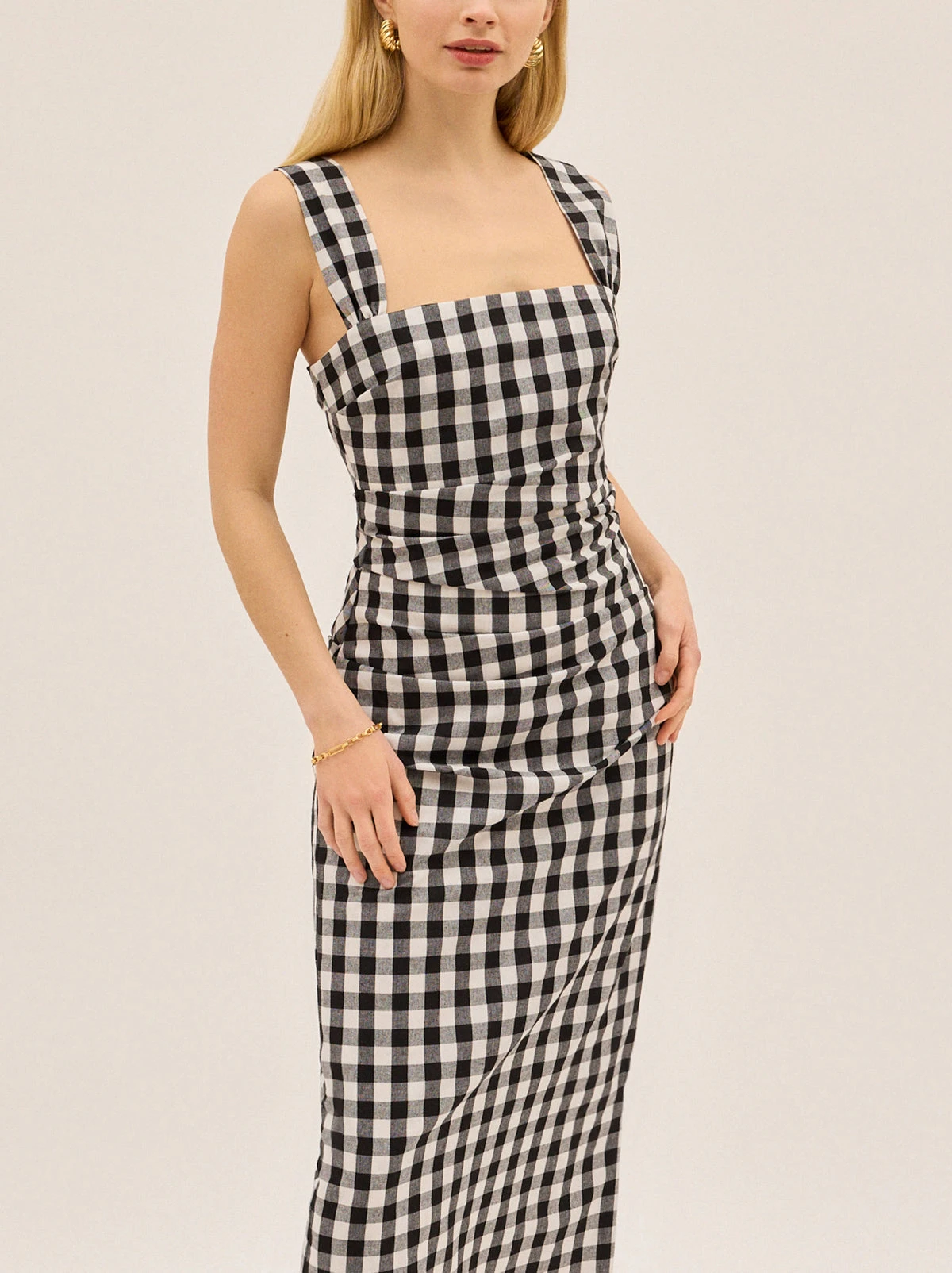 Rita Gingham Linen Blend Dress 2 Rita Gingham Linen Blend Dress - Image 2