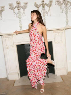 Romily Pink Floral Print Maxi Dress