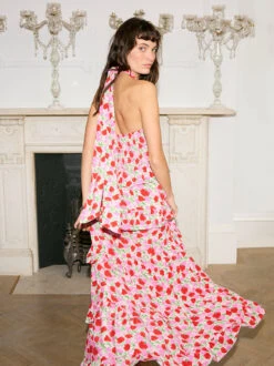 Romily Pink Floral Print Maxi Dress 9 Romily Pink Floral Print Maxi Dress -Kitri Studio ROMILYPINKFLORAL4