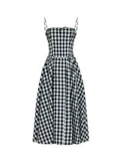 Sabrina Gingham Linen Blend Dress 13 Sabrina Gingham Linen Blend Dress -Kitri Studio SABRINABLACKGINGHAM
