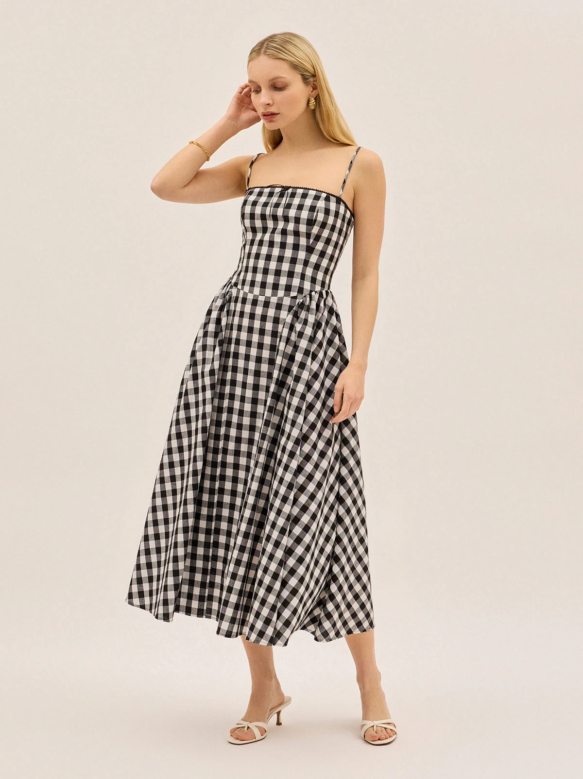 Sabrina Gingham Linen Blend Dress 3 Sabrina Gingham Linen Blend Dress - Image 3