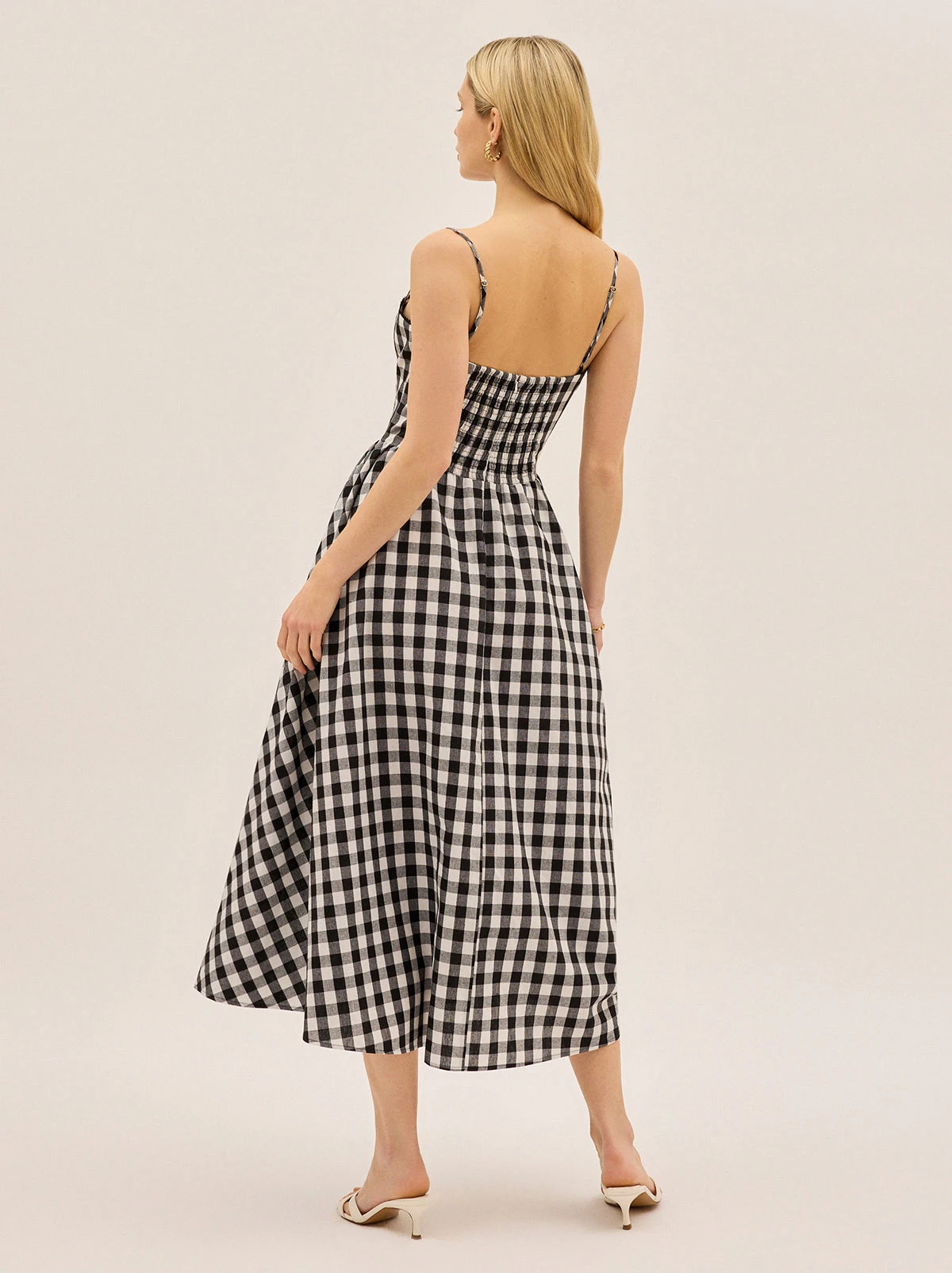 Sabrina Gingham Linen Blend Dress 5 Sabrina Gingham Linen Blend Dress - Image 5