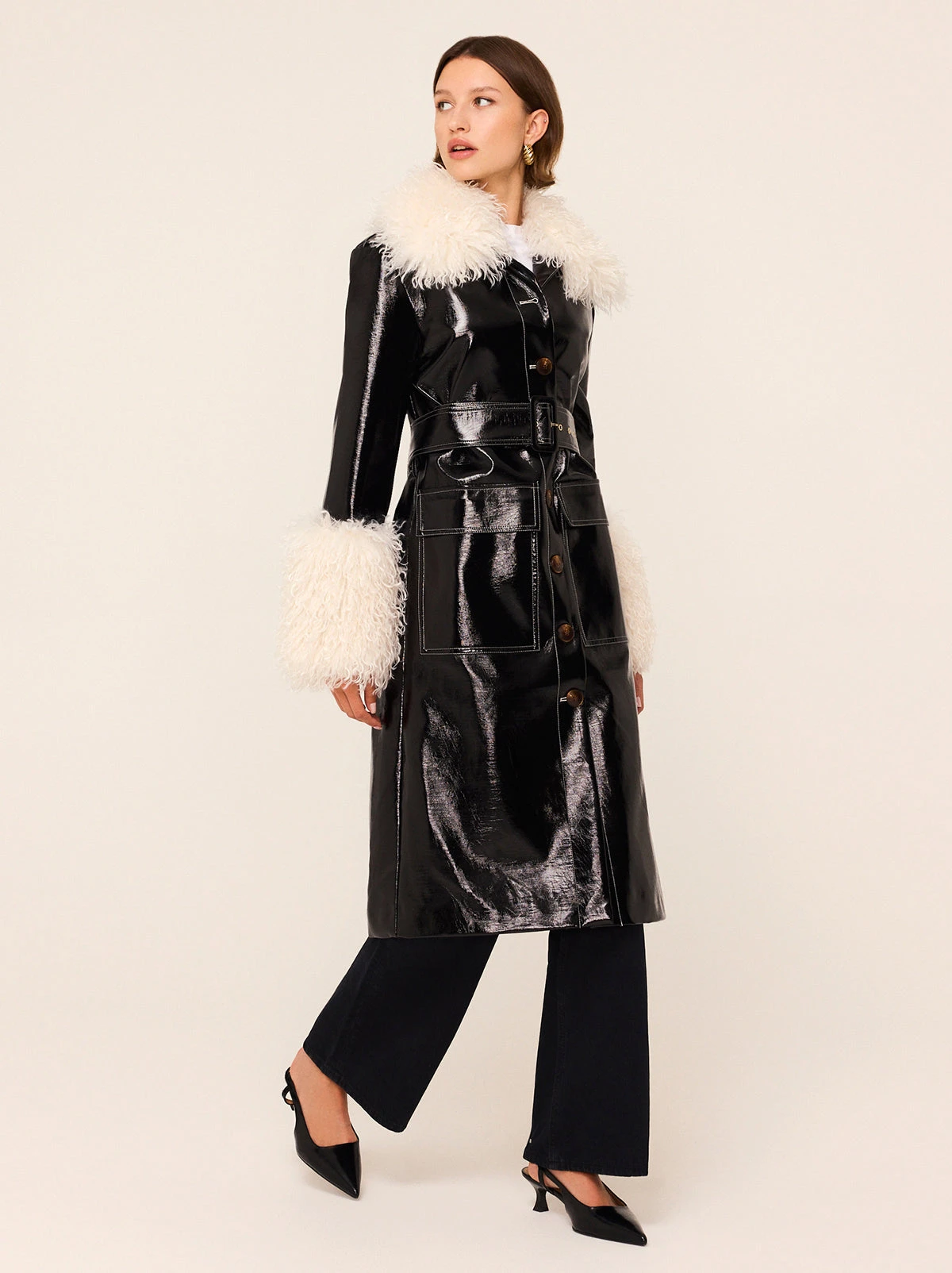 Simone Black Vinyl Coat 1 Simone Black Vinyl Coat