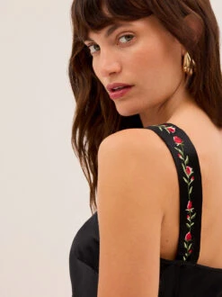 Tabitha Embroidered Black Satin Dress 14 Tabitha Embroidered Black Satin Dress -Kitri Studio TABITHA BLACK ECOM 04