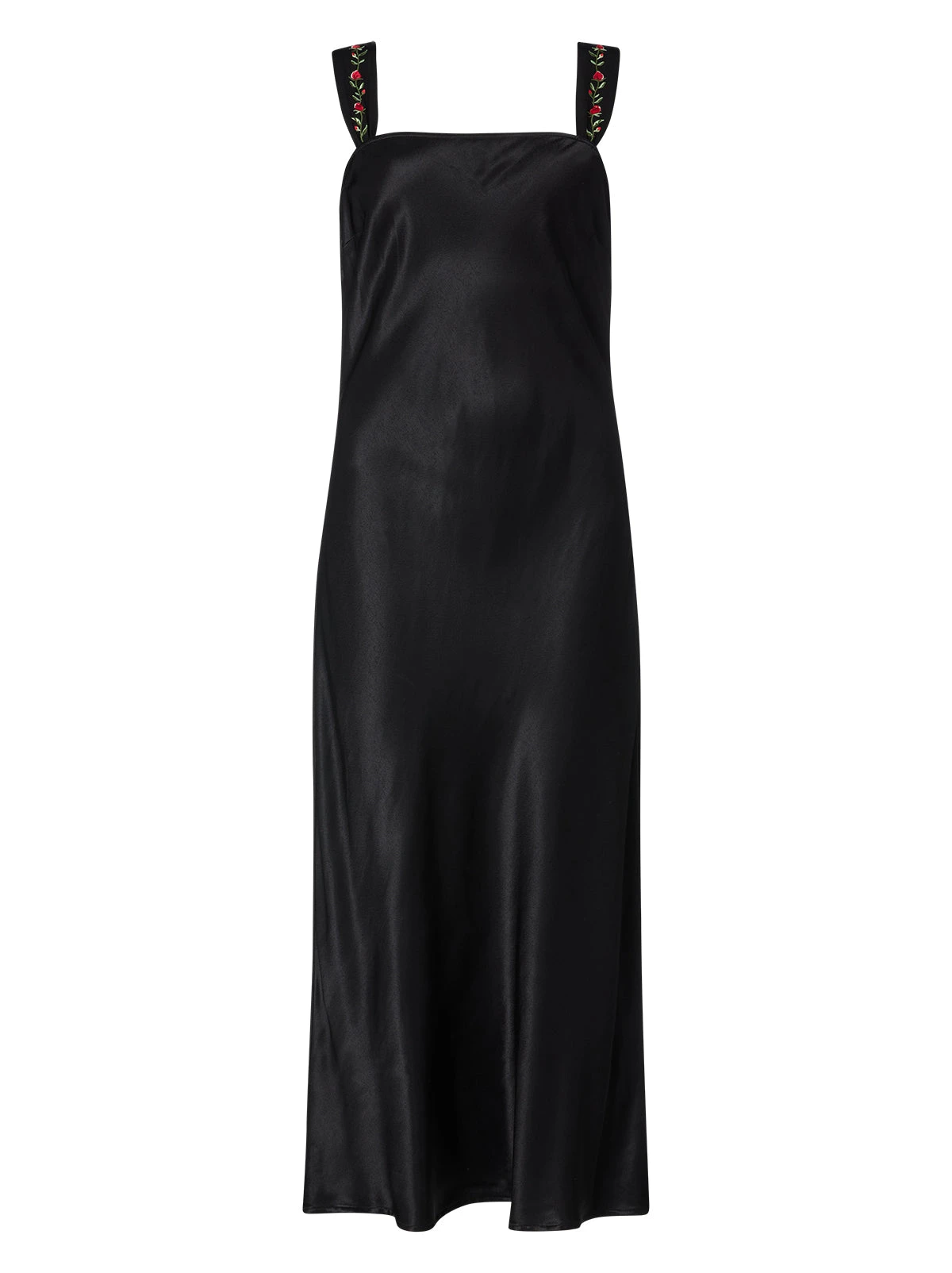 Tabitha Embroidered Black Satin Dress 8 Tabitha Embroidered Black Satin Dress - Image 8