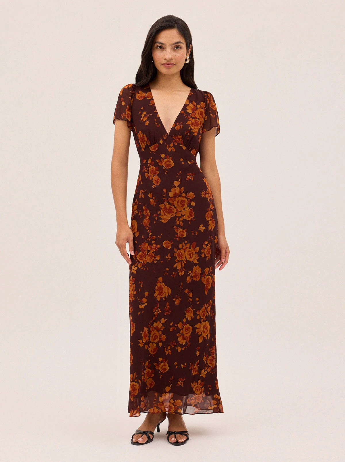 Talia Autumn Rose Print Dress 2 Talia Autumn Rose Print Dress - Image 2