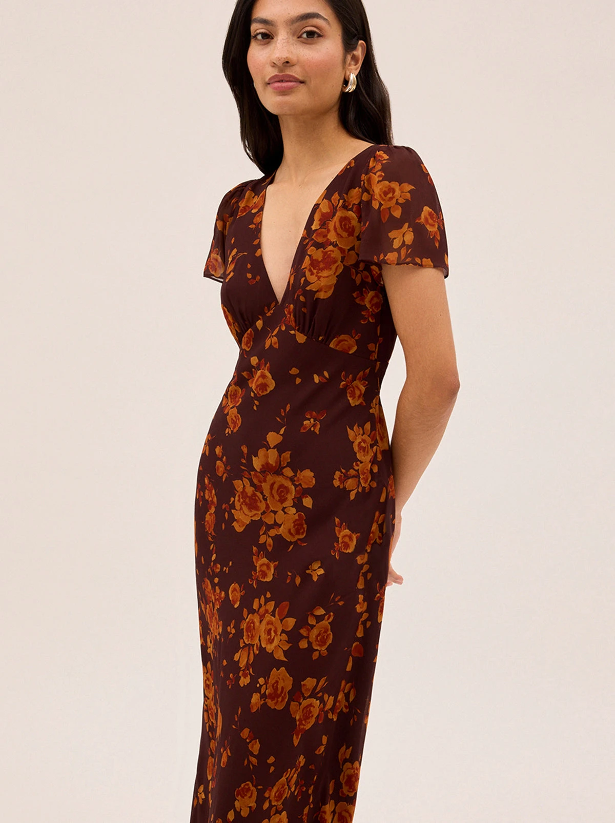 Talia Autumn Rose Print Dress 4 Talia Autumn Rose Print Dress - Image 4