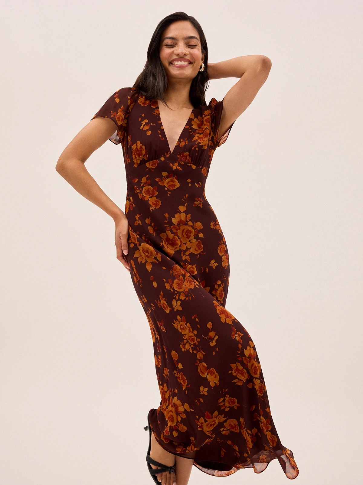 Talia Autumn Rose Print Dress 7 Talia Autumn Rose Print Dress - Image 7