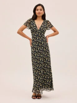 Talia Black Cherry Print Dress 16 Talia Black Cherry Print Dress -Kitri Studio TALIA BLACK CHERRY ECOM 01