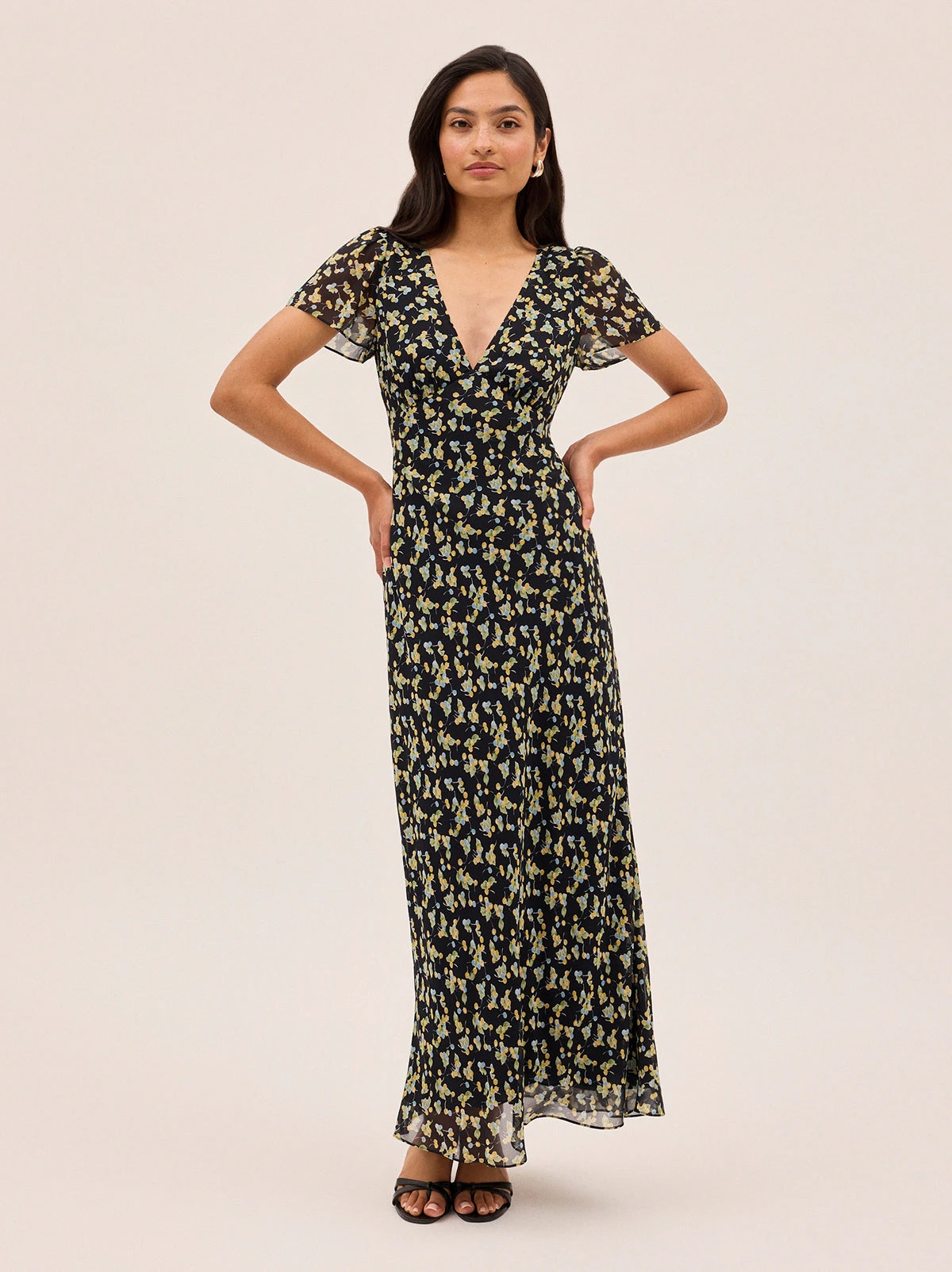 Talia Black Cherry Print Dress 3 Talia Black Cherry Print Dress - Image 3