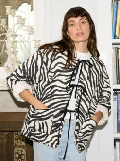 Theodora Cotton Linen Reversible Quilted Jacket