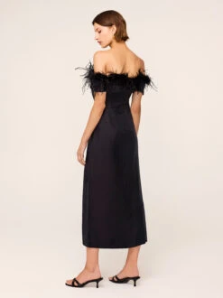 Vivien Black Feather Midi Dress 10 Vivien Black Feather Midi Dress -Kitri Studio VIVIENBLACKFEATHER 001V2