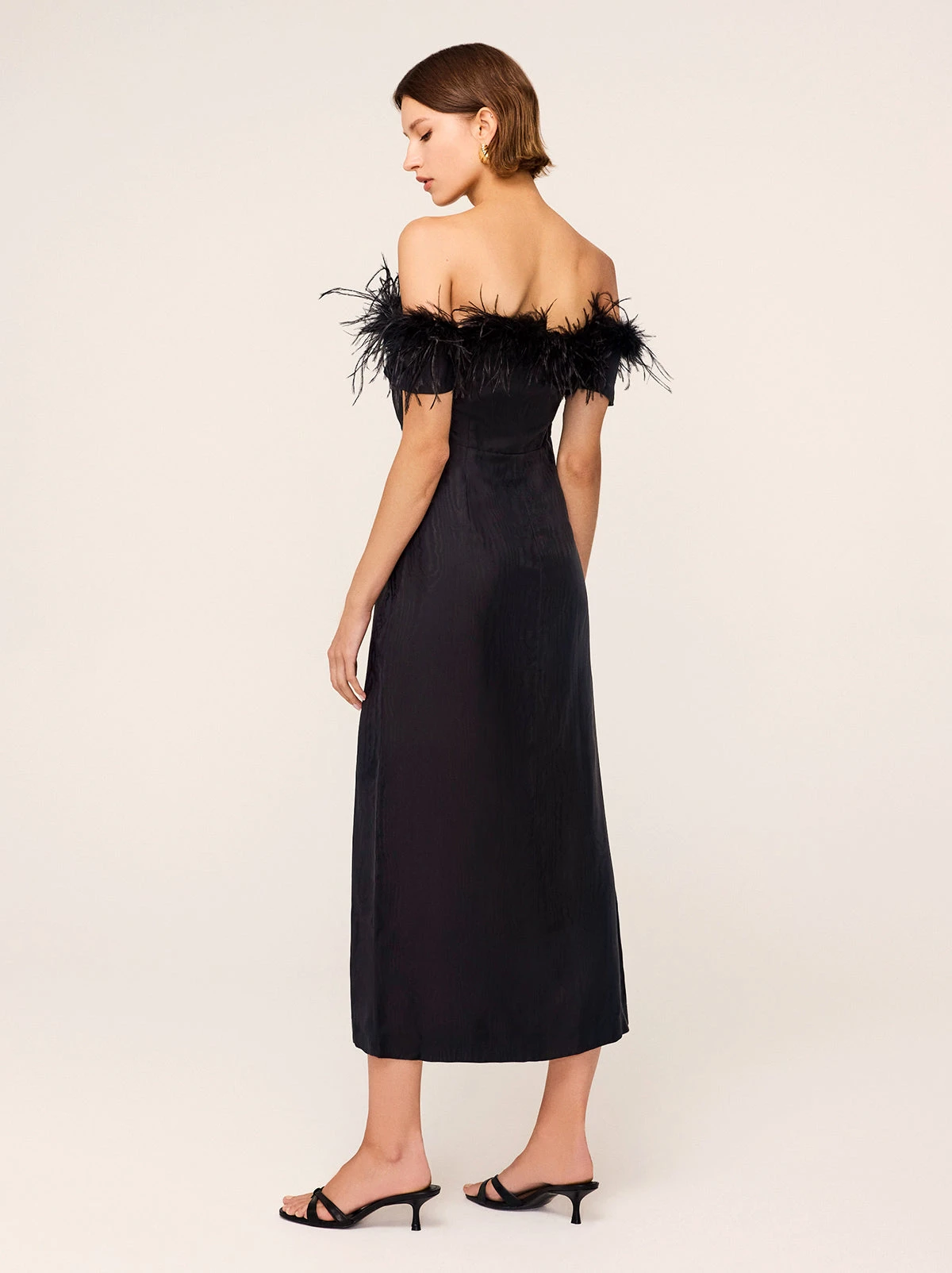 Vivien Black Feather Midi Dress 5 Vivien Black Feather Midi Dress - Image 5