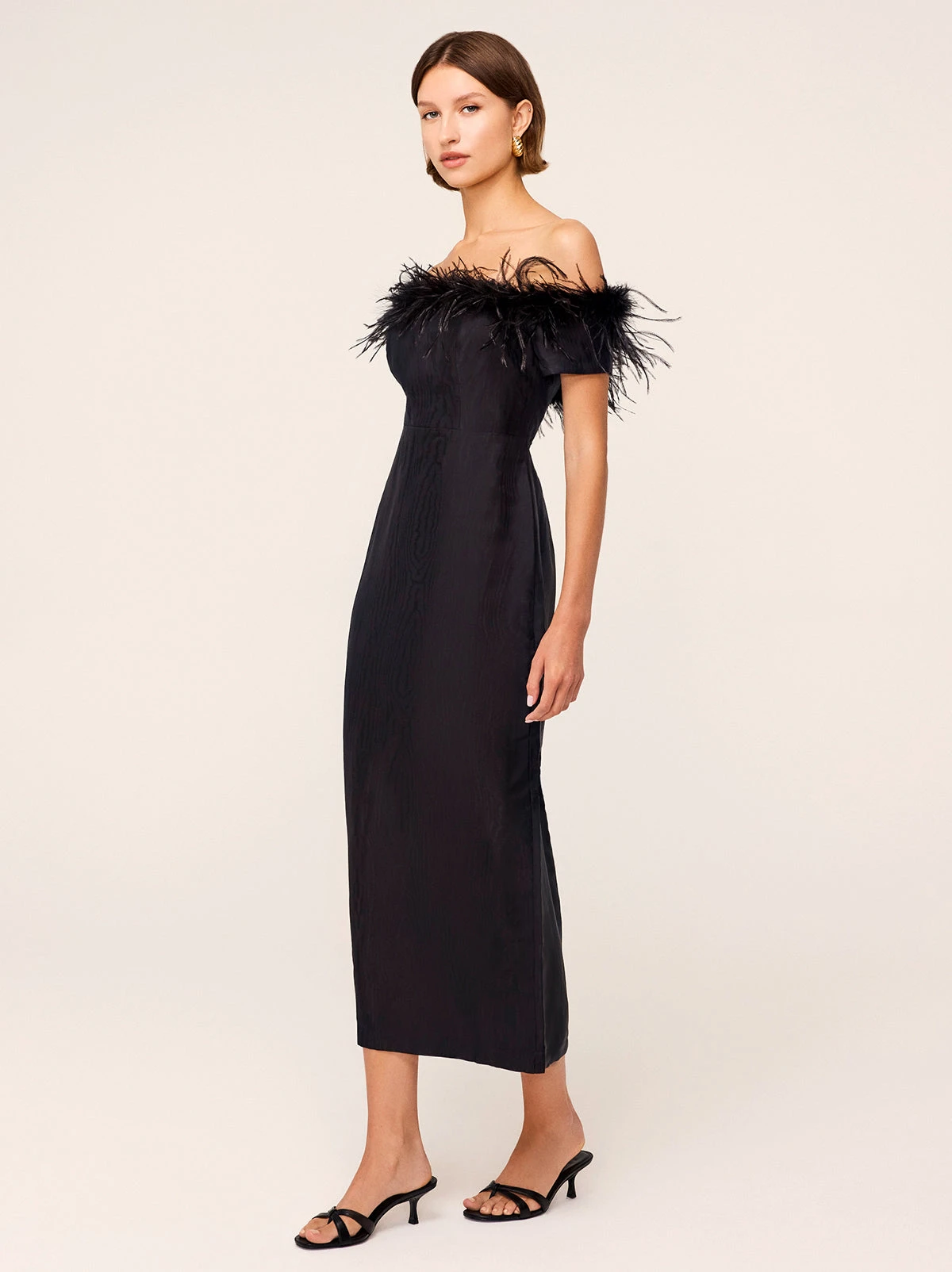 Vivien Black Feather Midi Dress 2 Vivien Black Feather Midi Dress - Image 2