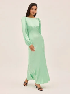 Yara Mint Satin Dress -Kitri Studio YARA MINT ECOM 01