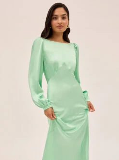 Yara Mint Satin Dress -Kitri Studio YARA MINT ECOM 04