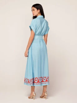 Alessandra Blue Wave Print Midi Shirt Dress 8 Alessandra Blue Wave Print Midi Shirt Dress -Kitri Studio alessandra blue wave print midi shirt dress by kitri studio 44978231738668