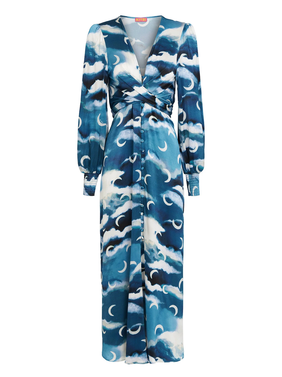 Aurora Blue Cloud Print Maxi Dress 4 Aurora Blue Cloud Print Maxi Dress - Image 4