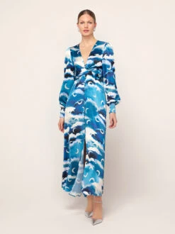 Aurora Blue Cloud Print Maxi Dress 7 Aurora Blue Cloud Print Maxi Dress -Kitri Studio aurora blue cloud print maxi dress by kitri studio 46355800031532