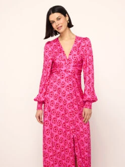 Aurora Pink Heart Print Maxi Dress 11 Aurora Pink Heart Print Maxi Dress -Kitri Studio aurora pink heart print maxi dress by kitri studio 45146741506348