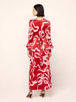 Aurora Red Ribbon Print Maxi Dress 9 Aurora Red Ribbon Print Maxi Dress -Kitri Studio aurora red ribbon print maxi dress by kitri studio 46355805307180