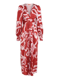 Aurora Red Ribbon Print Maxi Dress 8 Aurora Red Ribbon Print Maxi Dress -Kitri Studio aurora red ribbon print maxi dress by kitri studio 46355836764460