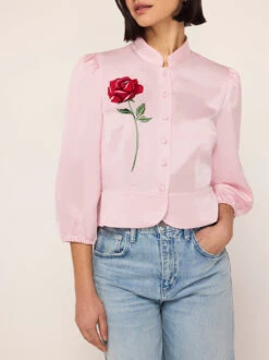 Bettina Pink Rose Embroidered Top 9 Bettina Pink Rose Embroidered Top -Kitri Studio bettina pink rose embroidered top by kitri studio 46355911475500