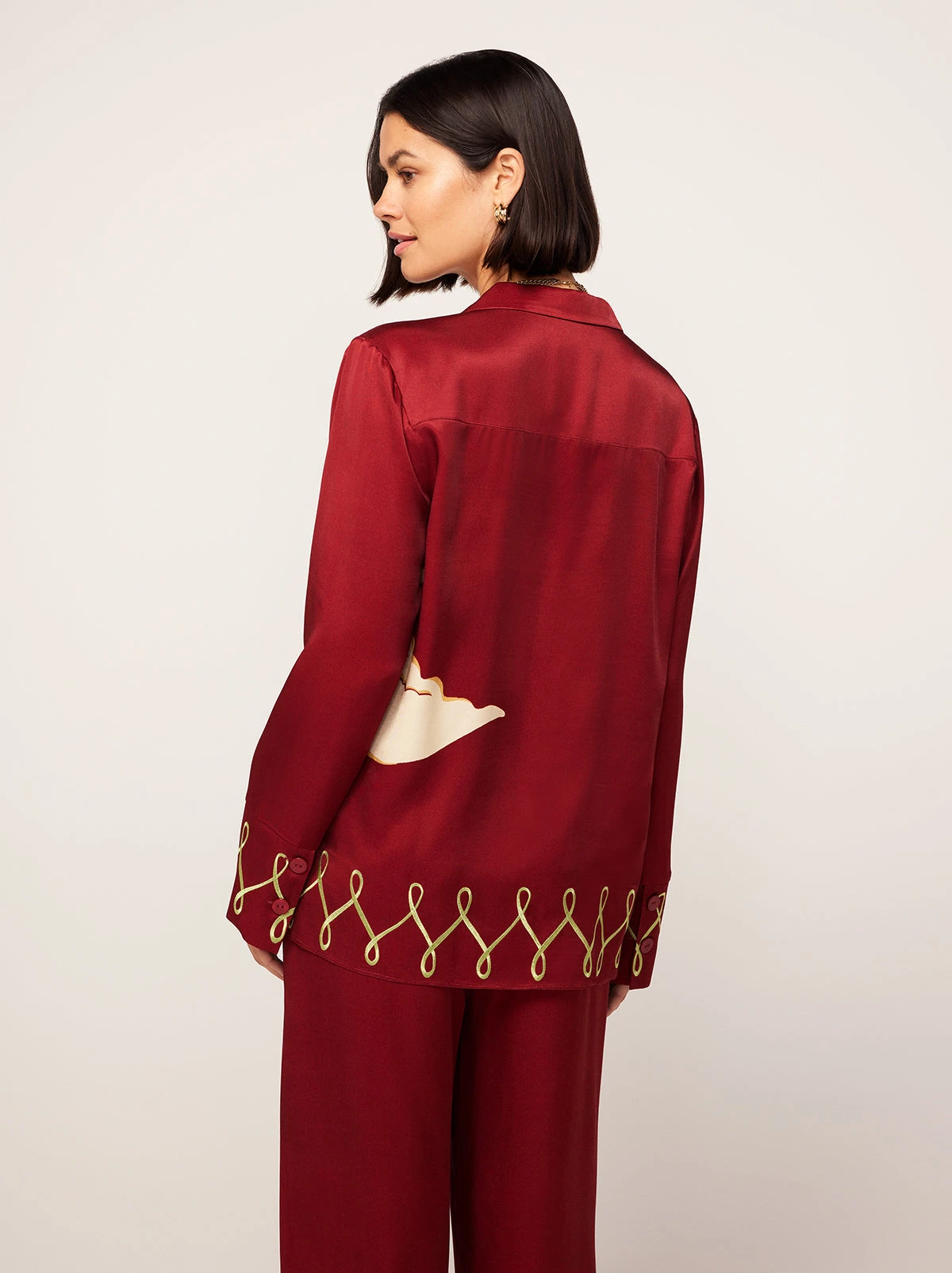 Cady Merlot Cygnus And Lyra Embroidered Shirt 4 Cady Merlot Cygnus And Lyra Embroidered Shirt - Image 4