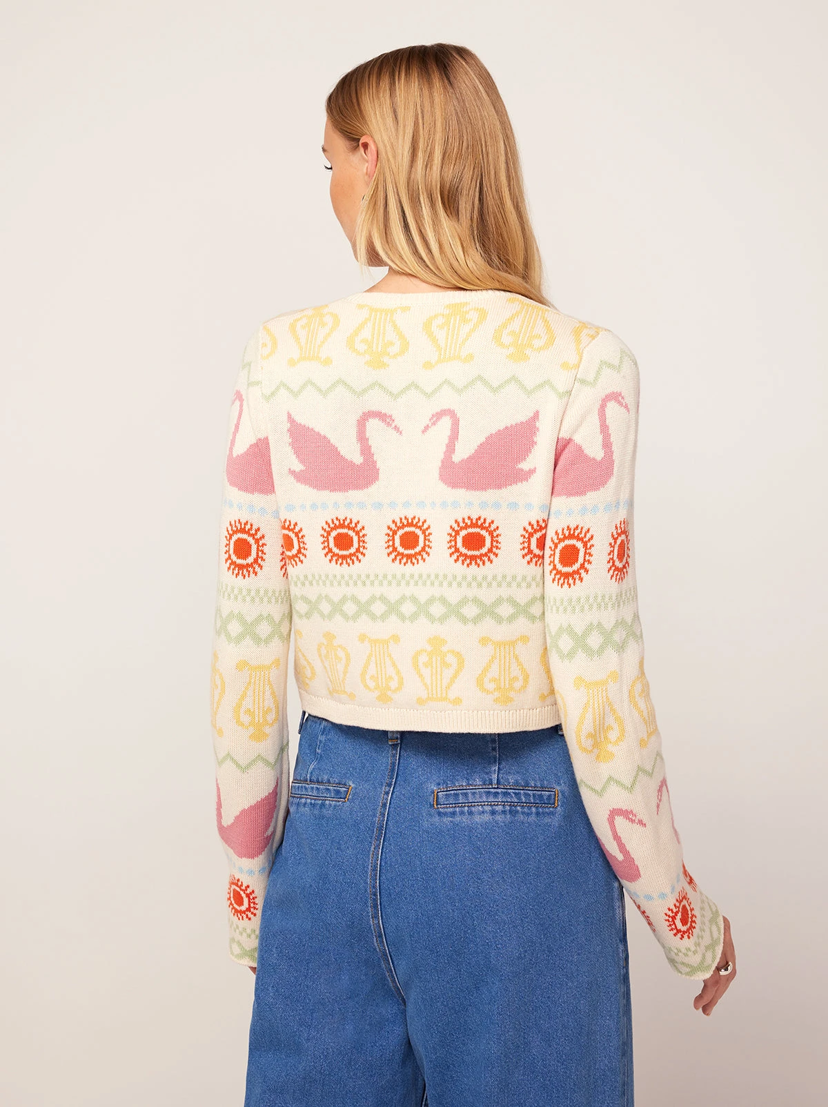 Carmel Ivory Swan Fairisle Knit Cardigan 4 Carmel Ivory Swan Fairisle Knit Cardigan - Image 4