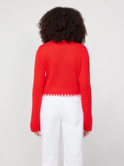 Carmel Red Pointelle Knit Cardigan 6 Carmel Red Pointelle Knit Cardigan -Kitri Studio carmel red pointelle knit cardigan by kitri studio 44022853239084