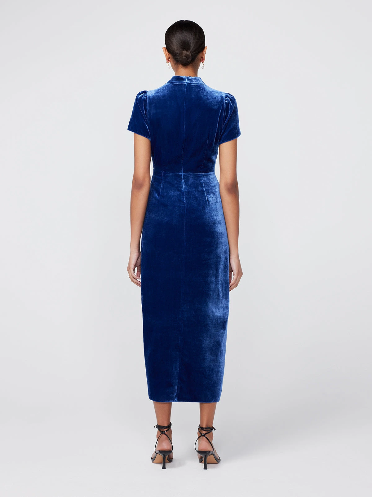Carmella Navy Velvet Midi Dress 4 Carmella Navy Velvet Midi Dress - Image 4