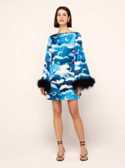 Kitri Studio 36 Kitri Studio -Kitri Studio celina blue cloud print feather mini dress by kitri studio 46356274741548