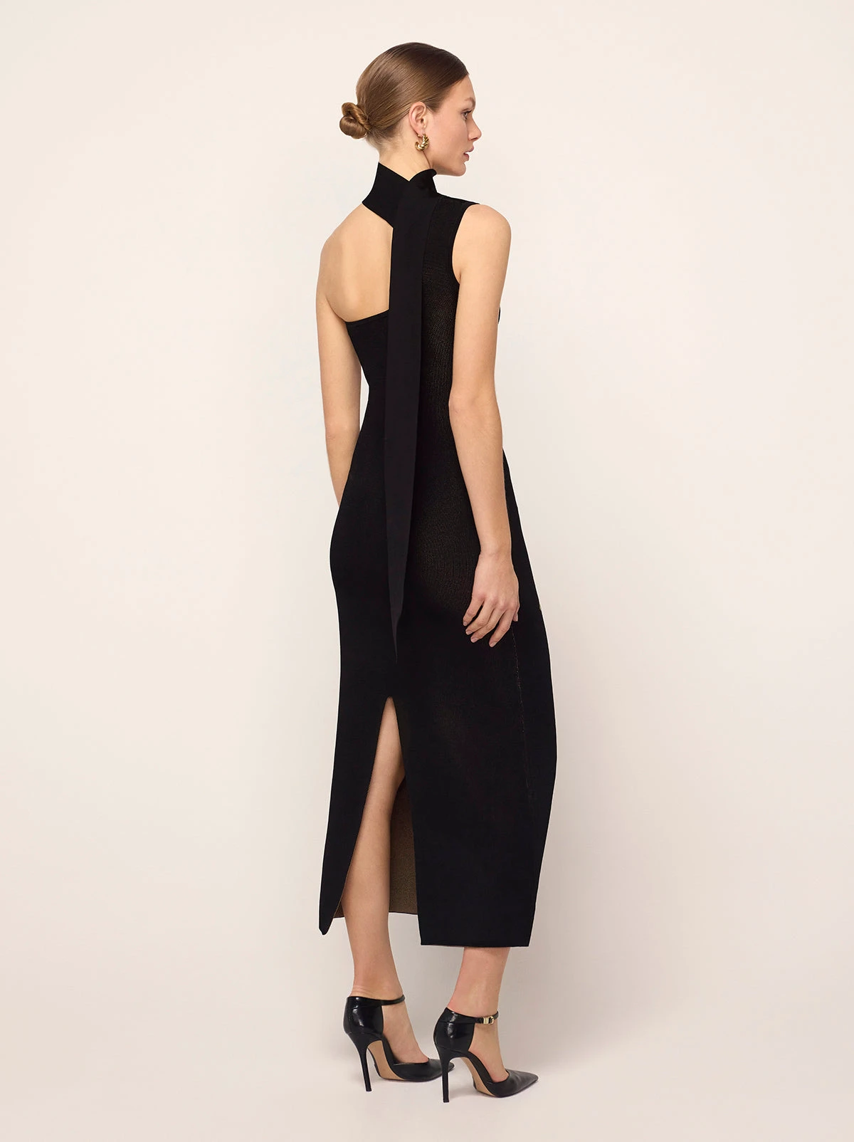 Chloe Black Rose One Shoulder Knit Dress 7 Chloe Black Rose One Shoulder Knit Dress - Image 7