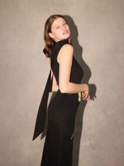 Chloe Black Rose One Shoulder Knit Dress 16 Chloe Black Rose One Shoulder Knit Dress -Kitri Studio chloe black rose one shoulder knit dress by kitri studio 46356284309804