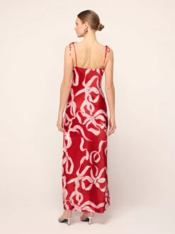 Cindy Red Ribbon Print Maxi Dress 9 Cindy Red Ribbon Print Maxi Dress -Kitri Studio cindy red ribbon print maxi dress by kitri studio 46356337230124