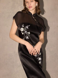 Clio Black Embroidered Midi Dress -Kitri Studio clio black embroidered midi dress by kitri studio 46356347814188